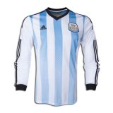 #Retro Argentina 2014 Home Long Sleeve Soccer Jerseys Men's