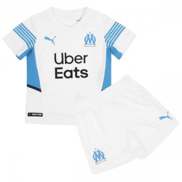 2021-22 Olympique Marseille Home Kid‘s Football Jersey Shirts + Short [66814726]