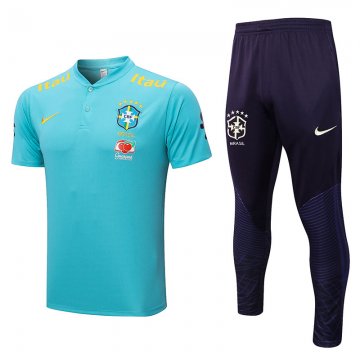Brazil 2022-23 Light Blue Soccer Polo + Pants Men's