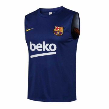 2021-22 Barcelona Navy Football Singlet Shirt Men's