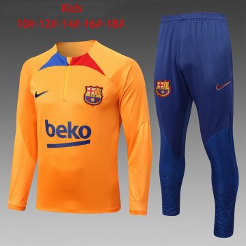 Barcelona 2022-23 Orange Soccer Training Suit Kid's