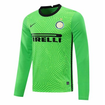 2020-21 Inter Milan Goalkeeper Green Long Sleeve Men Football Jersey Shirts