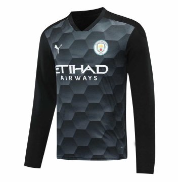 2020-21 Manchester City Goalkeeper Black Long Sleeve Men Football Jersey Shirts
