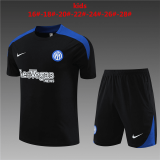 Inter Milan 2024-25 Black Soccer Jerseys + Short Kid's