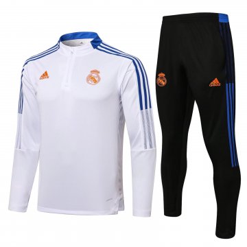 Real Madrid 2021-22 White Soccer Training Suit Men's
