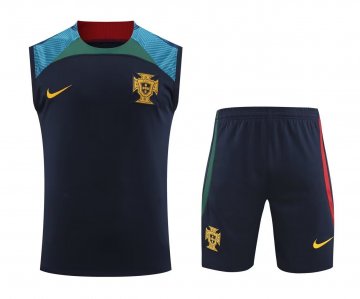 Portugal 2022 Navy Soccer Singlet + Short Men's