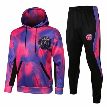 2021-22 PSG x JORDAN Hoodie Pink Football Training Suit (Sweatshirt + Pants) Men's
