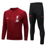 Liverpool 2021-22 Burgundy Soccer Jacket + Pants Men's