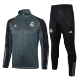 Real Madrid 2023-24 Grey Soccer Jacket + Pants Men's