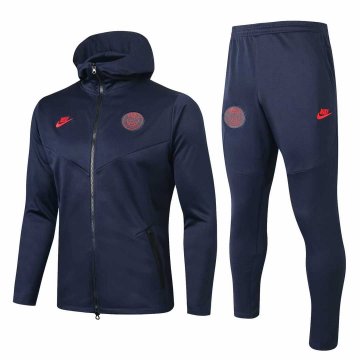 2019-20 PSG Hoodie Black Men's Football Training Suit(Jacket + Pants)