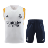 Real Madrid 2023/24 White Soccer Singlet + Short Men's