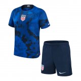 USA 2022 Away Soccer Jerseys + Short Kid's