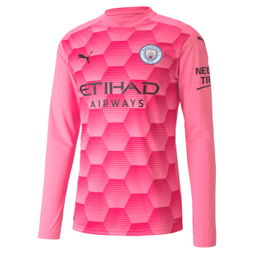 2020-21 Manchester City Third Goalkeeper Pink LS Men Football Jersey Shirts