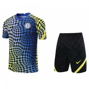 Chelsea 2021-22 Blue Soccer Training Suit Jerseys + Short Men's [20210815033]