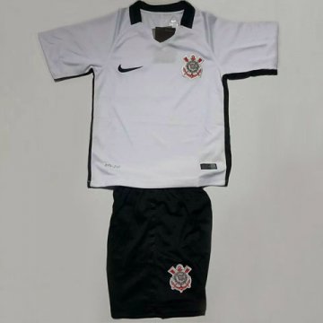Kids 2016-17 Corinthians Home White Football Jersey Shirts Kit(Shirt+Shorts)