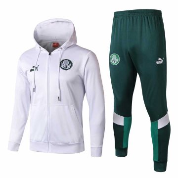 2019-20 Palmeiras Hoodie White Men's Football Training Suit(Jacket + Pants)