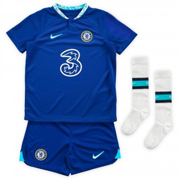 Chelsea 2022-23 Home Soccer Jerseys + Shorts + Socks Kid's