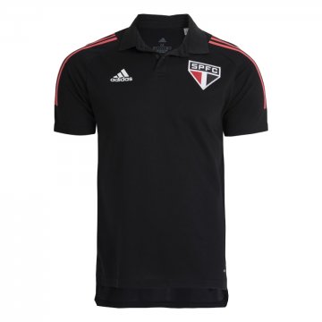 Sao Paulo FC 2021-22 Black Soccer Polo Jerseys Men's