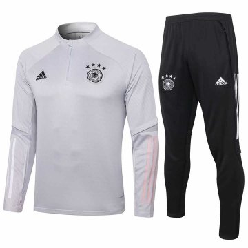 2020-21 Germany Light Grey Half Zip Men's Football Training Suit(Jacket + Pants) [47012654]