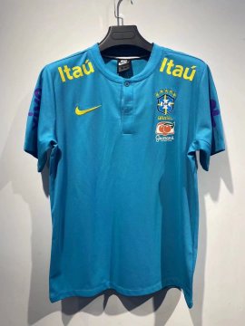 Brazil 2022 Sky Blue Soccer Polo Jerseys Men's