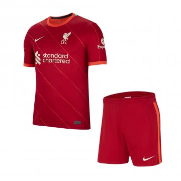 2021-22 Liverpool Home Football Jersey Shirts + Short Kid's