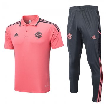 SC Internacional 2022-23 Pink Soccer Polo + Pants Men's
