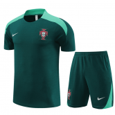 Portugal 2024 Green Soccer Jerseys + Short Men's