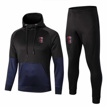 2019-20 PSG Hoodie Black Men's Football Training Suit(Sweatshirt + Pants)