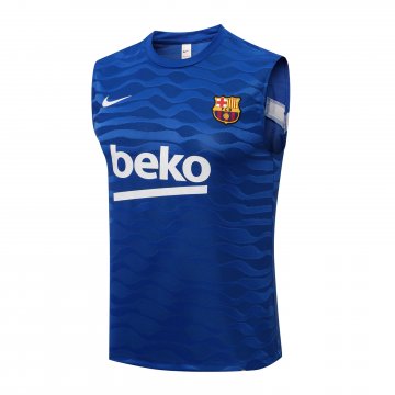 Barcelona 2021-22 Blue Soccer Singlet Jerseys Men's
