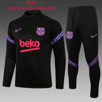 Barcelona 2021-22 Black Soccer Training Suit Kid's