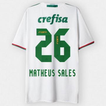 2016-17 Palmeiras Away White Football Jersey Shirts Matheus Sales #26