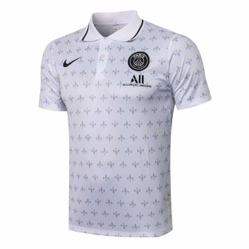 2021-22 PSG Graphic White Football Polo Shirt Men's