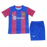 Barcelona 2023-24 Home Soccer Jerseys + Short Kid's