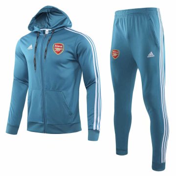 2019-20 Arsenal Hoodie Blue Men's Football Training Suit(Jacket + Pants) [46912025]
