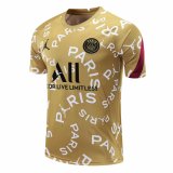 2020-21 PSG X Jordan Gold Men's Football Traning Shirt