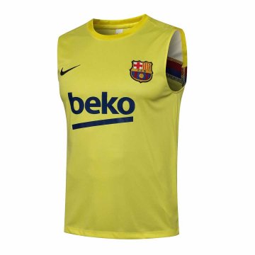 2021-22 Barcelona Yellow Football Singlet Shirt Men's