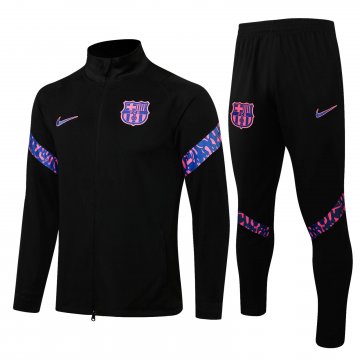 Barcelona 2021-22 Black Soccer Training Suit Jacket + Pants Men's