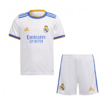 2021-22 Real Madrid Home Football Jersey Shirts + Short Kid's