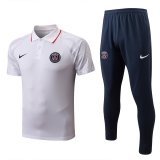 PSG 2022-23 White Soccer Polo + Pants Men's