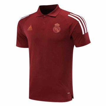 2020-21 Real Madrid UCL Maroon Men's Football Polo Shirt