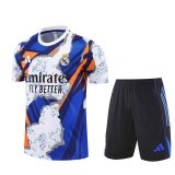 Real Madrid 2025-26 White - Blue Soccer Jerseys + Short Men's