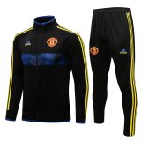 Manchester United 2021-22 UCL Black Soccer Training Suit Jacket + Pants Men's