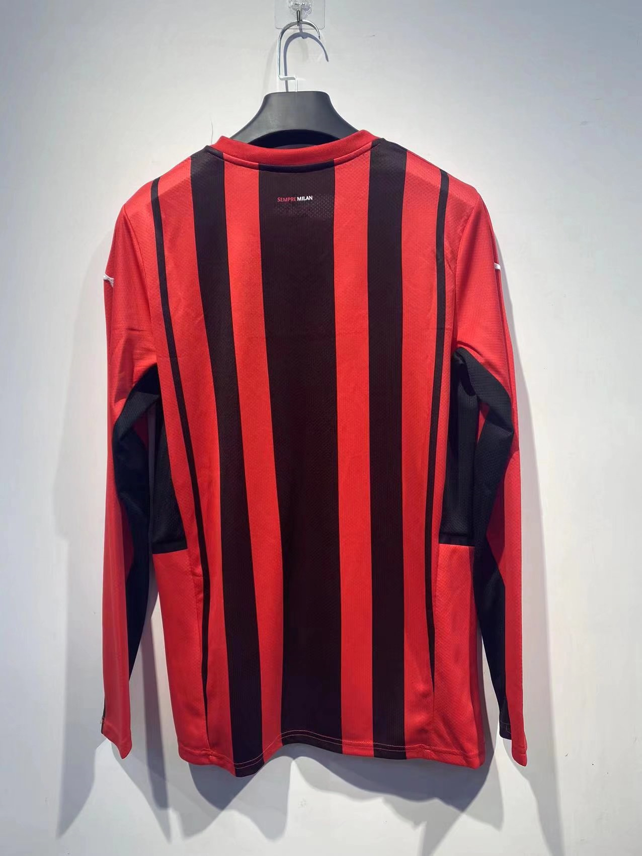 AC Milan 2021-22 Home Long Sleeve Soccer Jerseys Men's