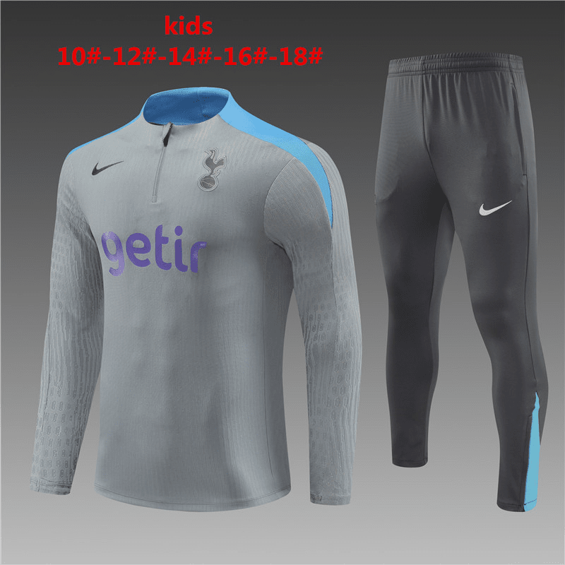 Tottenham Hotspur 2024-25 Light Grey Soccer Training Suit Kid's