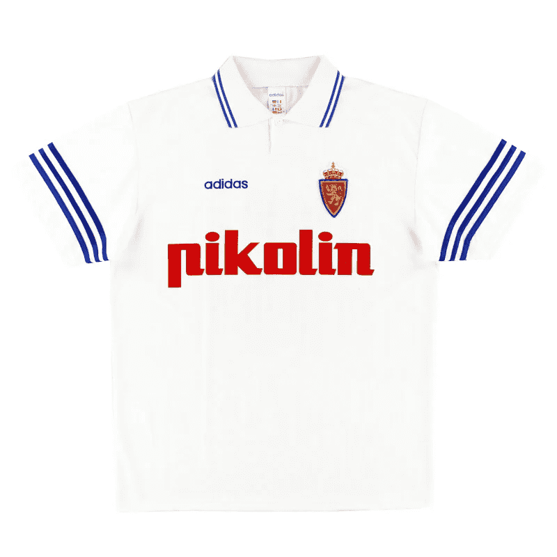 #Retro Real Zaragoza 1995/96 Home Soccer Jerseys Men's